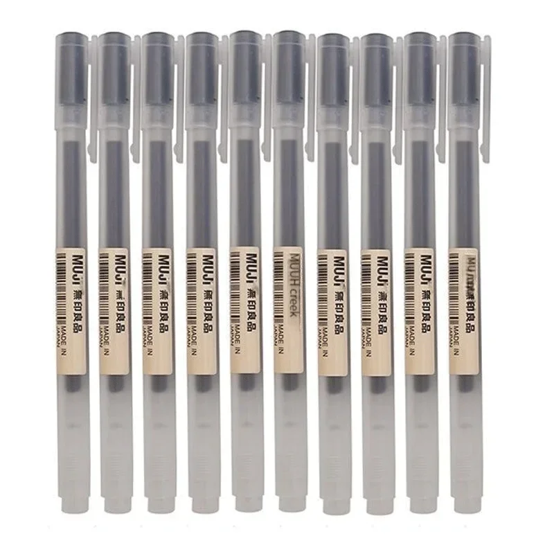 Muji Stationery Gel Pen - 6/8Pcs/Set MUJIs Gel Pen Black/Red/Blue 0.38/0.5mm