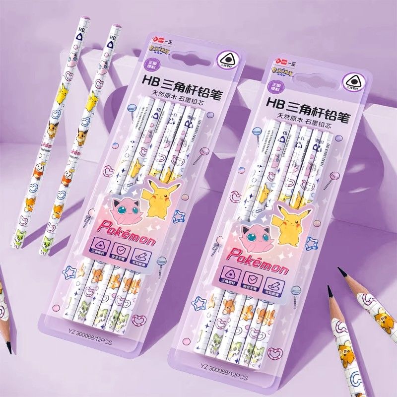 Stationery Supplier - Pokémon Triangular 2B Wooden Pencils Lightweight