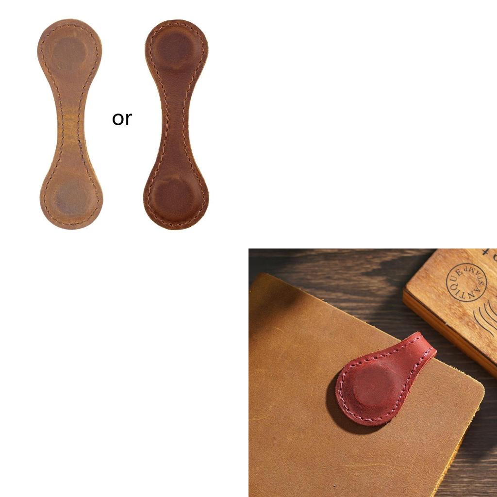 Bookmark Magnetic Clip - Pocket Leather Dual-side Page Clip for