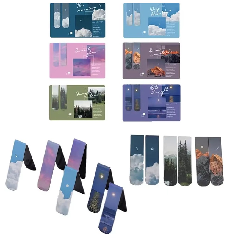 2pcs Landscape Themed Magnetic - огляд і ціна Bookmark Magnetic Clip