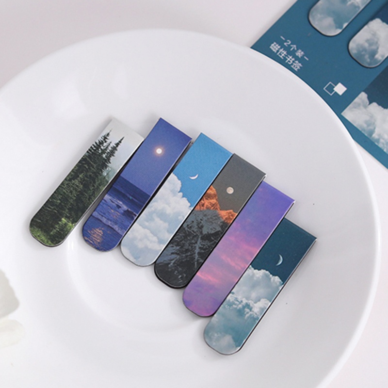 2pcs Landscape Themed Magnetic - огляд і ціна Bookmark Magnetic Clip