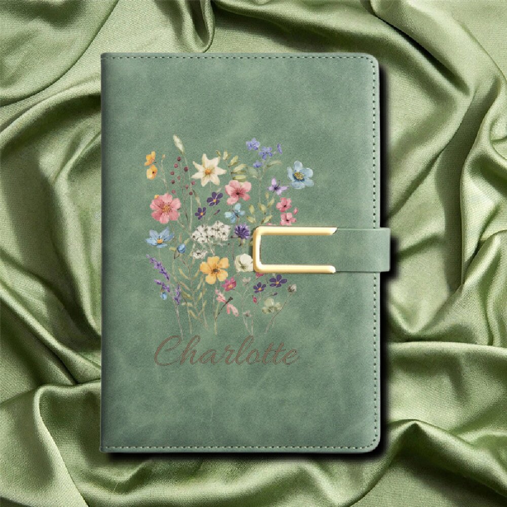 A5 Floral Monogram Custom Name - огляд і ціна Journal Leather Hardcover