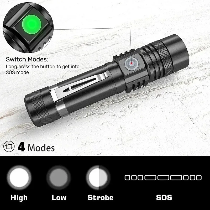 T6 LED Rechargeable Flashlight - огляд і ціна Stationery Supply